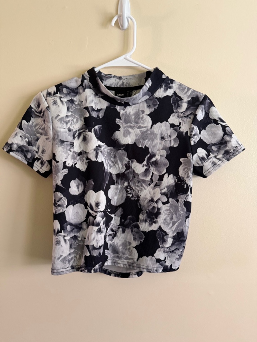 ASOS Black & White Floral Crop Top